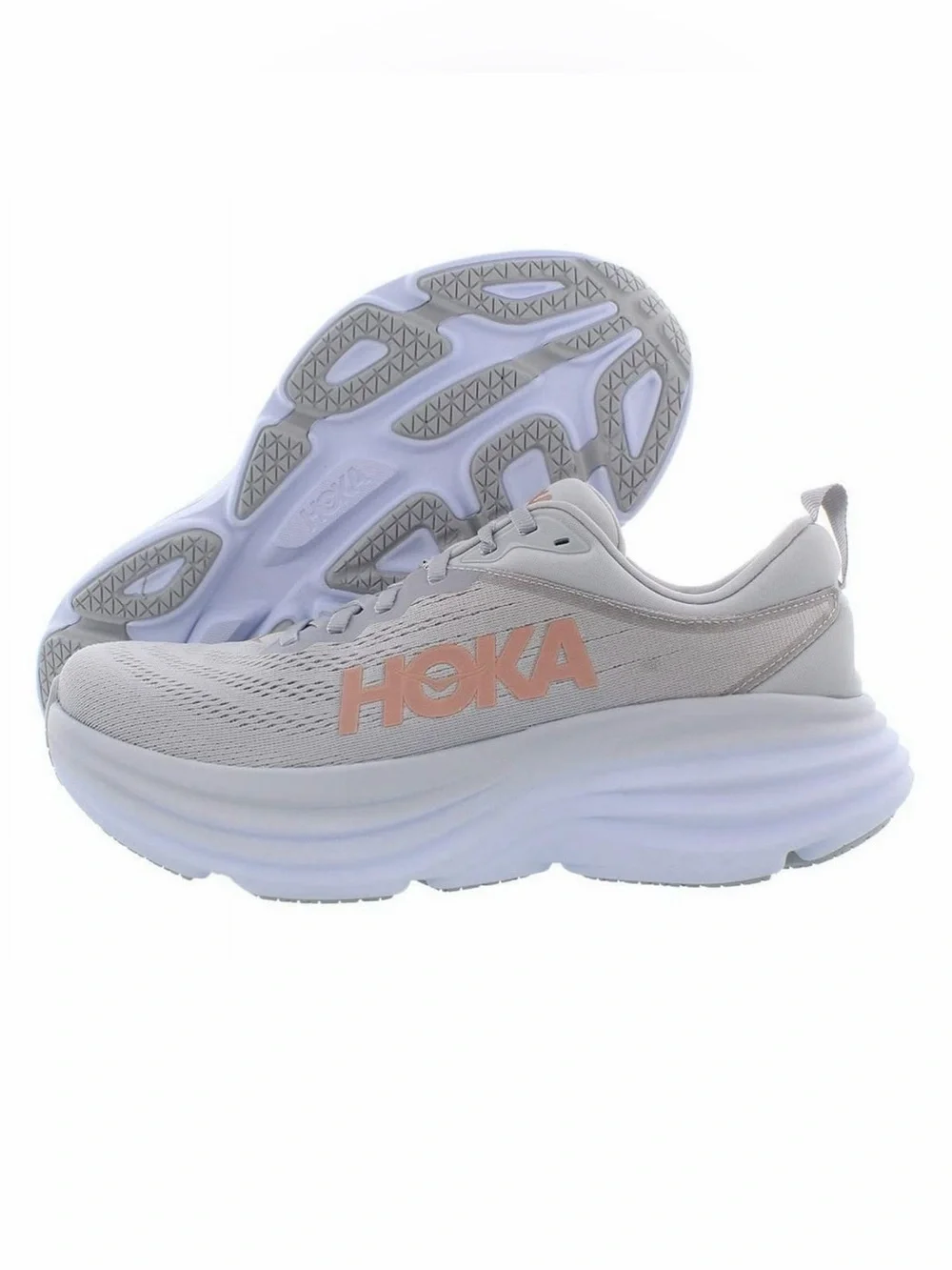 Hoka Bondi 8 Running Shoes Harbor Mist Lunar Rock